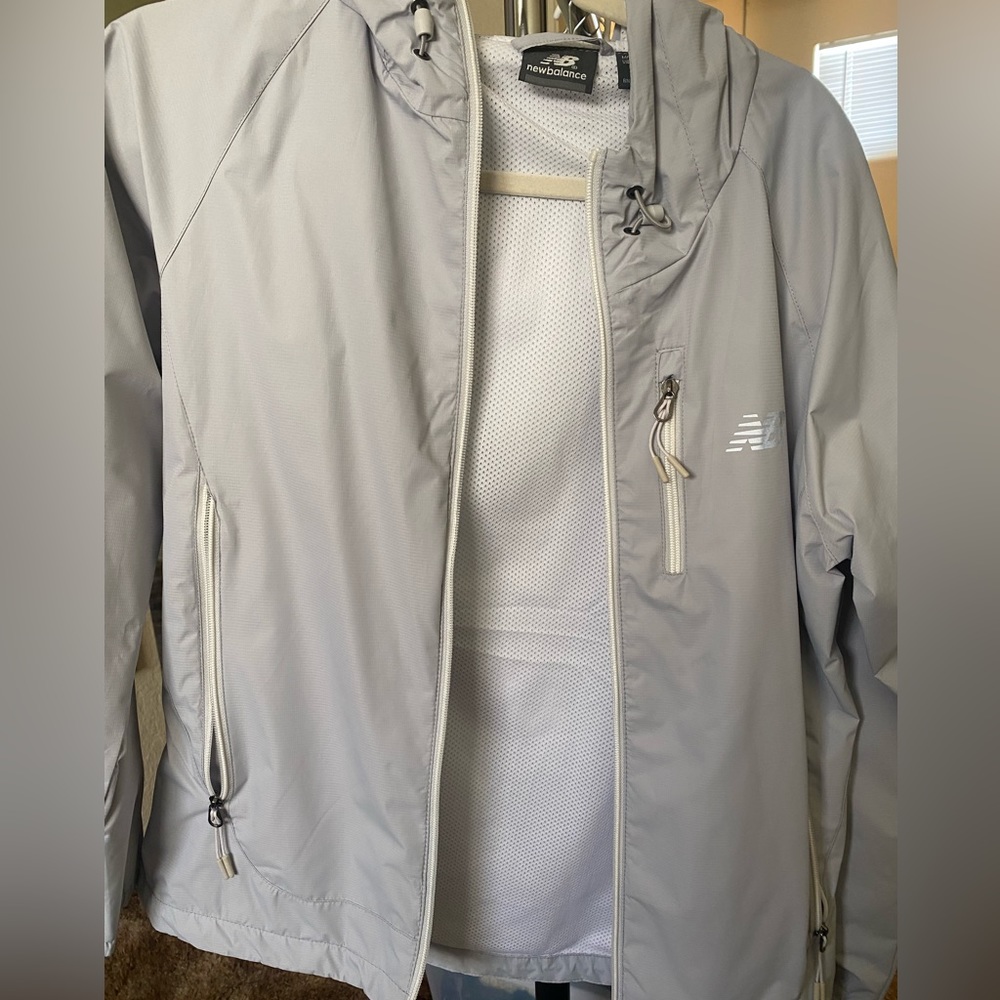 Grey new balance wind breaker